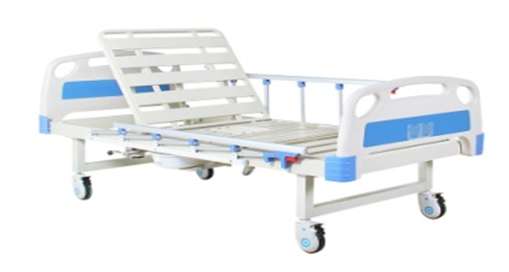 2 Cranks Hospital Bed with Commode